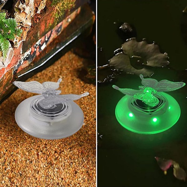 Fjärilspool flytande lampor - Färgglada LED fjärils- och trollsländeljus, färgglada fjärils- och trollsländformade flytande utomhuslampor (IP55)