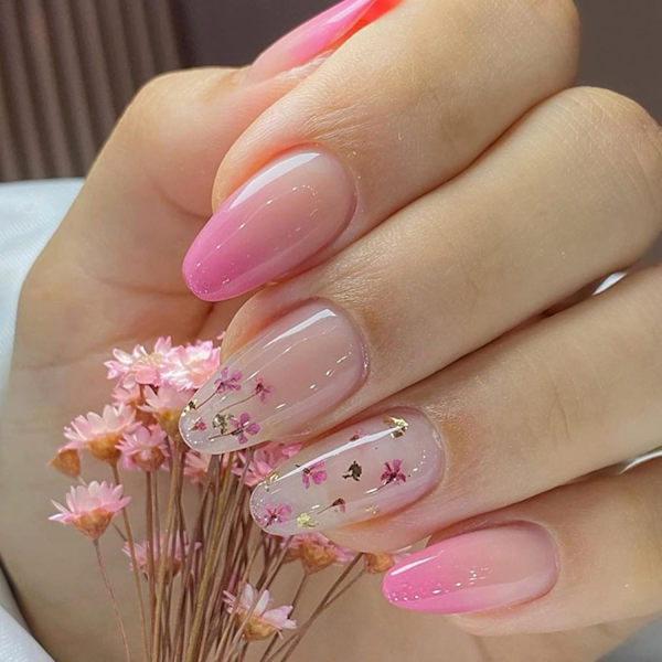 Almond-muotoiset keinotekoiset kynnet, lyhyet, 24 kpl musta ja kulta glitter ranskalaistyyliset keinotekoiset kynnet, ballerina-muotoiset liimattavat kynnet kynsiliiman kanssa, kukallinen gradientti