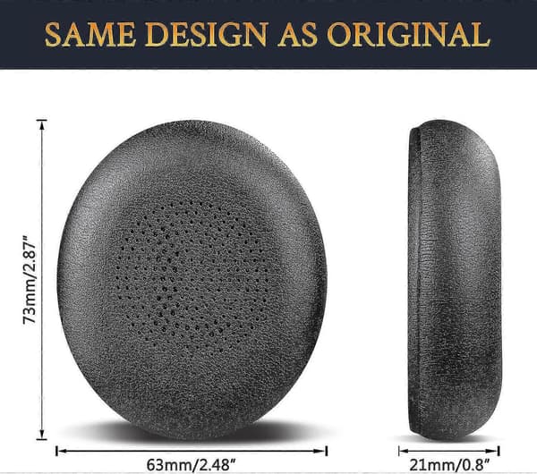 Erstatningsøreputer for Jabra Evolve2 65 (65ms 65uc Usb)/evolve2 40 (40uc 40ms Usb)/elite 45h On-ear trådløst headset