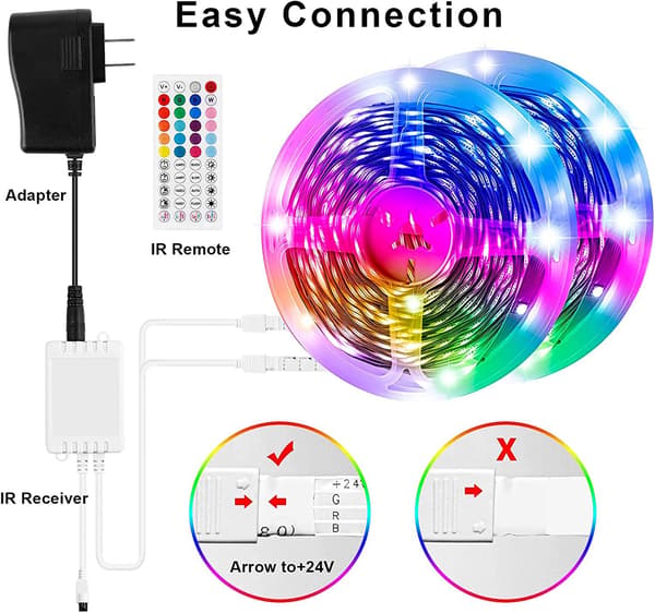 LED-remsor - 5050 RGB Multicolor Bright LED - 10 m 10m