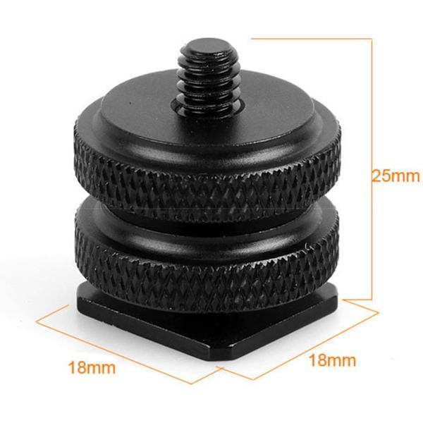 Kamerablixtfästeadapter, Blixtskoadapter för kamerablixt, Adaptergänga, 1/4\" gänga