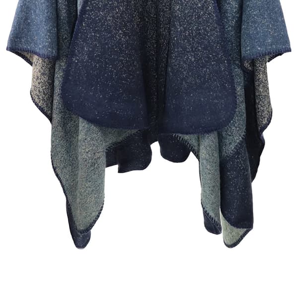 Dame Poncho Strikket Oversized Teppe Cape Skjerf Navy blue