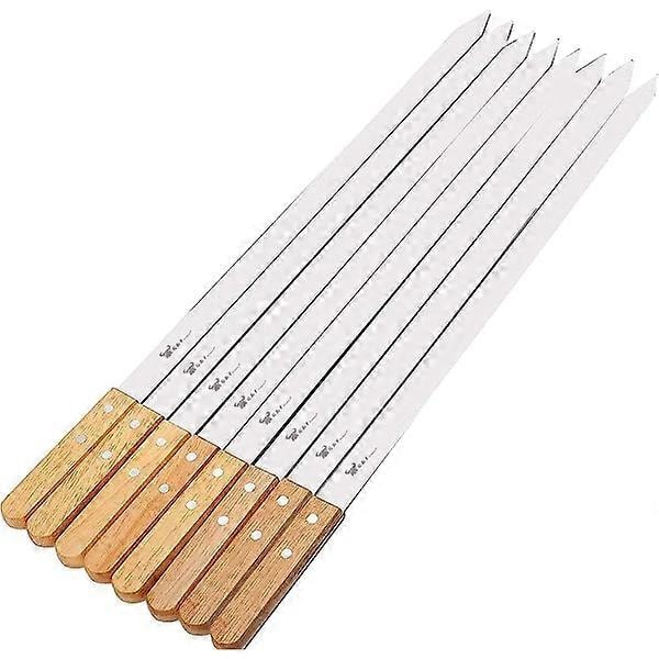 15,75\" Lang 5/8\" Bred 2mm Tynd Grillspyd i Rustfrit Stål 8 Stykker, Sølv