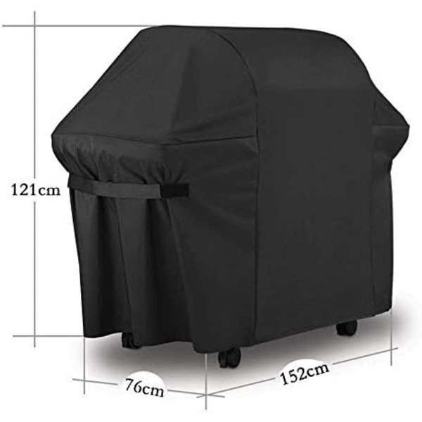 Cover BBQ Skyddspresenning Cover Anti-UV/Anti-vatten/Anti-fukt för Weber, Holland, Brinkmann, 420D Oxford（152x76x121cm）