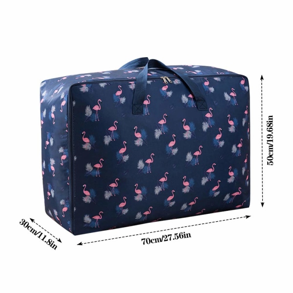 Förvaringsväska för sängkläder, hopfällbar klädförvaring, flyttväska, hemorganiserare för täcken, kuddar, filtar (mörkblå) Navy Blue L