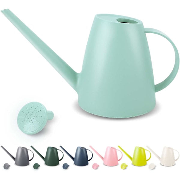 Vattenkanna för inomhusväxter, liten vattenkanna för hushållsplantor, trädgård, blommor, lång pip, vattenkanna 1,8 l 1/2 gallon (grön)