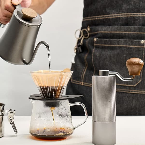 Manuell kaffe - Bærbar kaffe - Justerbar grovhetskapasitet - Lett kaffe for kaffe A