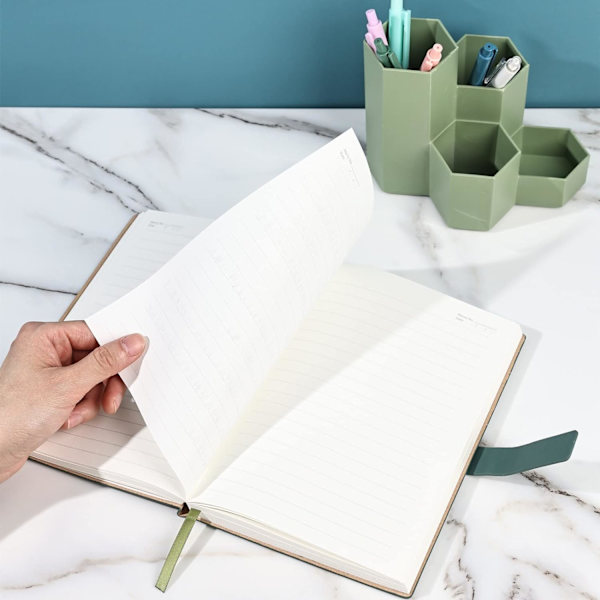 A5 Ruled Notebook, Kreativa insättningsbara spännen anteckningsböcker, tjockt linjerat papper kompositionsbok 320 sidor för kontor skola hem, 14,5 x 21 cm (orange) Yellow