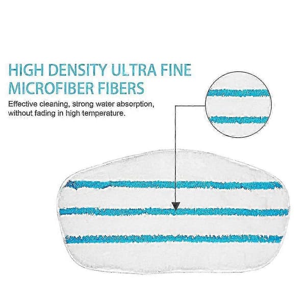 4 stk. vaskbare mikrofiber moppepuder til FSM1610/1630 dampmoppe - hvid og blå