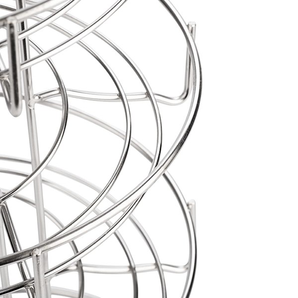 Eggdispenser, eggspiral i rustfritt stål, spiraldesign, eggstativ for ca. 30 - 36 egg, sølv Silver