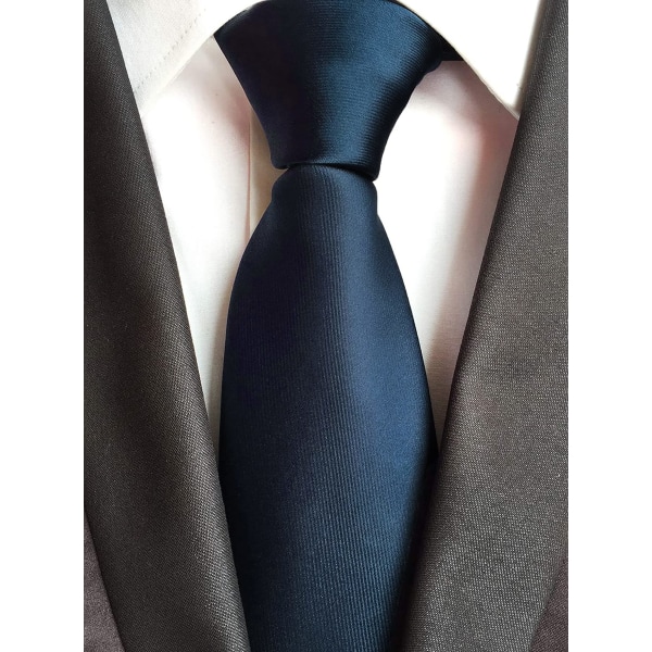 Mænd slips ensfarvet hals slips til mænd bryllup business formelle slips Dark blue