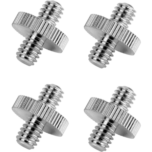 Kameraskruvadapter, Standard 1/4\" Hane till 1/4\" Hane gängad adapter, Kamerastativ skruvadapter Konverter (4 stycken)