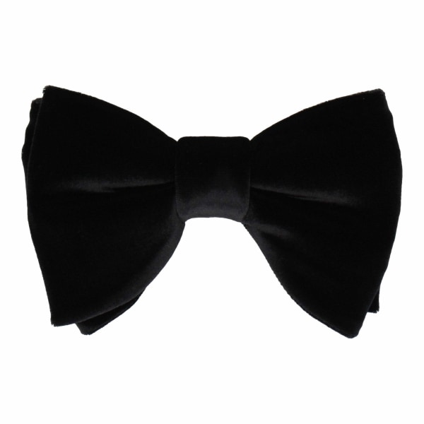 Ties etc Fløyelsløyfer for menn - Overdimensjonert sløyfe, ferdigknyttet, selvbindende og justerbar for bryllup, arrangementer og fester Black