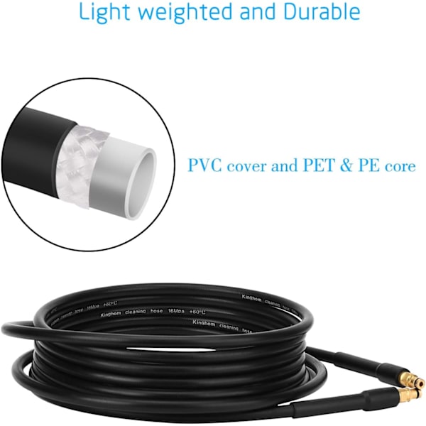 10M høytrykkslange for Karcher K2 K3 K4 K5 K6 K7, hurtigkoblingsplugg 10m