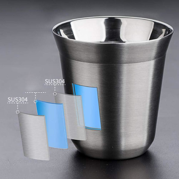 1pc Isolerad Kaffekopp Vakuumisolerad Resmugg Dubbelväggig Kaffekopp Camping Temugg Spill-Proof Temugg Set Kontor Rostfritt Stål,Sliver