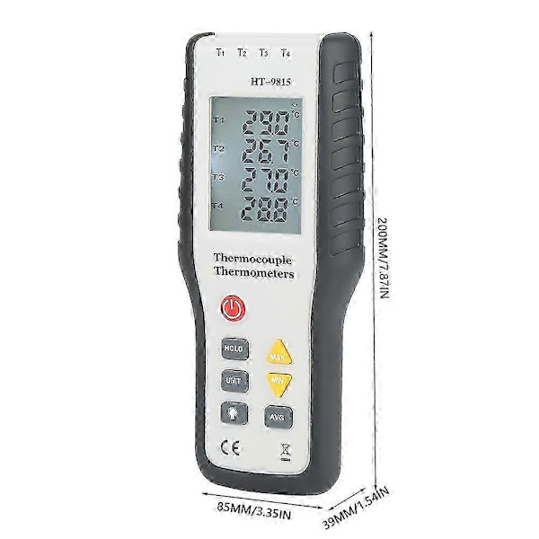 HT-9815 4-kanals K-typ digital termoelementsensortermometer