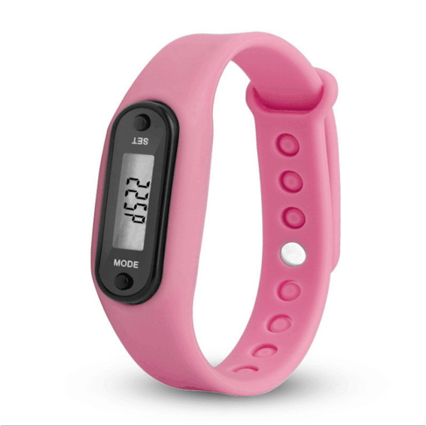 2 stk. Mini skridttæller silikagel armbånd armbånd skridttæller kalorie tæller digital LCD gåafstand wrap manchet (blå)