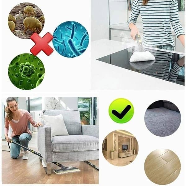 Förpackning med 3 reservdukar i mikrofiber och 3 mikrofiberdukar för Karcher Easy Fix SC1/SC2/SC3/SC4/SC5/SV7, duk