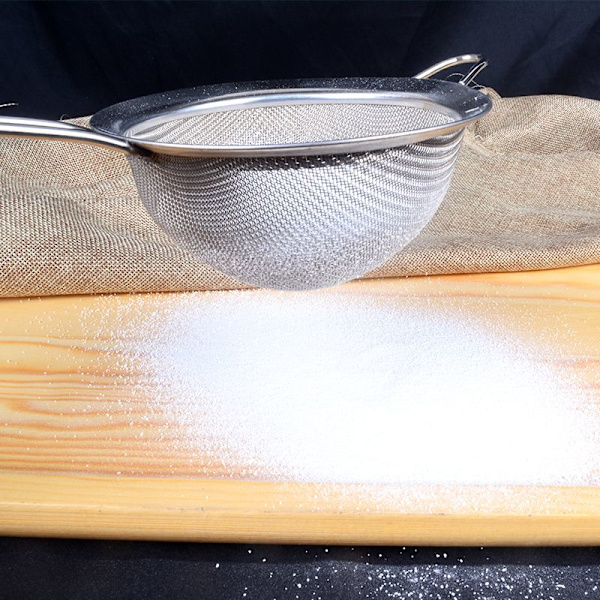 Blank te-sil i rustfritt stål, diameter: 75 mm, sølv