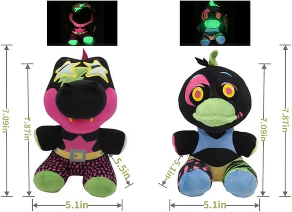 Glow in The Dark Plushestofdyr Sort Lys Plushestøj, 4 Gyldne Bjørnfigurer, Samleobjekter til Børnefans