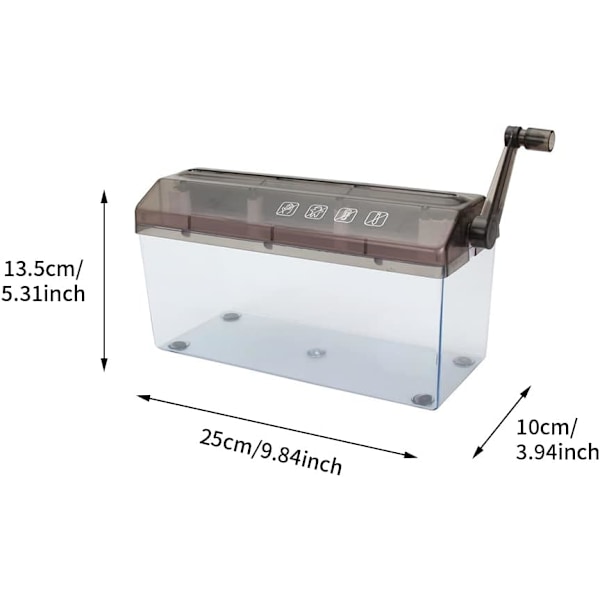 Mini håndshredder, bærbar papirskærer, manuel shredder, kontor- og skrivebordsartikler til hjemmet, håndpapirshredder til papir, noter, regninger, fotos
