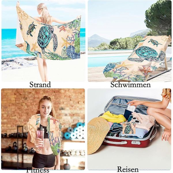 Stor Strandhandduk, Strandlakan, Strandfilt, Mikrofiberhandduk