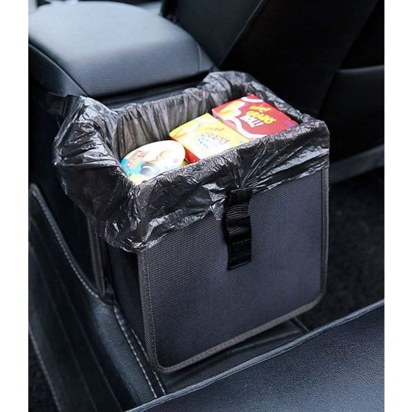 Bilsoptunna hängande autosoppåse sopbehållare Vattentät läckagesäker hopfällbar sophantering, 14,5*22*22 cm- svart 22*22*14.5c