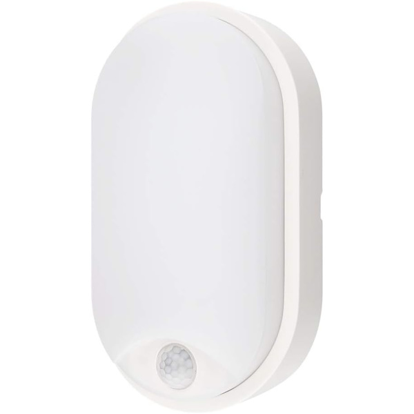 Oval LED væglampe loftslampe væglampe med bevægelsessensor, 10W 4000K 700LM IP54, [Energiklasse A+]
