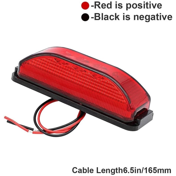 Vattentät sidomarkeringslampa, 2 st LED-sidomarkeringslampa 12V, automatiska sidomarkeringslampor för skåpbil lastbil husvagn bil buss (röd) 12V
