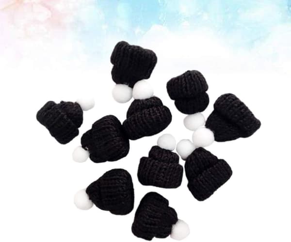 10 kpl Mini-joulupukkihattu Black