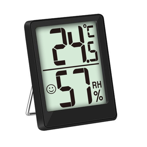 Digitalt hygrometer innendørs, termo-hygrometer fuktighetsrom termometer luftfuktighetsmåler med høy nøyaktighet, for interiør, babyrom, stue, kontor