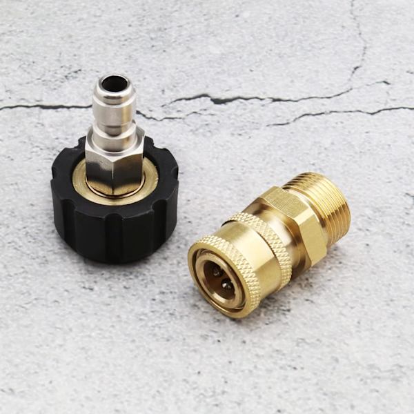 2 kpl painepesurin letkun sovitinta M22 14mm naarasliitin 1/4\" uros pikaliittimeen