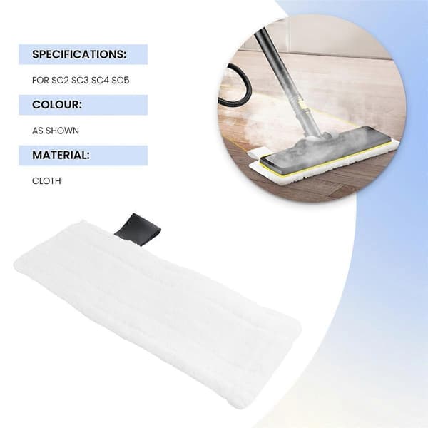 Erstatningspute for dampmopp, mikrofiber, vaskbar moppeklut for Black&decker Fsm1610