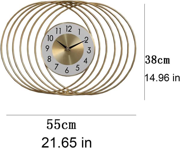 Väggklocka för vardagsrumsinredning Metall Non Ticking Open Dial Quartz Väggklocka för Hem Restaurang Café Väggdekor
