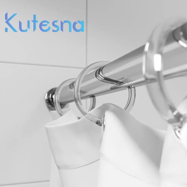 12 st Duschdraperiringar i plast, enkla snäppstängningskrokar för duschdraperi, transparenta
