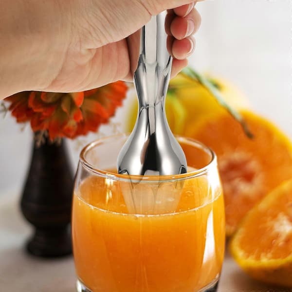 Citruspress i rostfritt stål, handhållen citronpress - Manuell