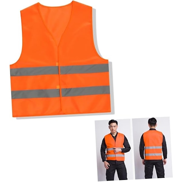 22×27 tum Hög Synlighet Säkerhetsväst Bulk Reflekterande Mesh Säkerhetsväst för Män Kvinnor Arbeta Cykling Löpare Neon, Orange