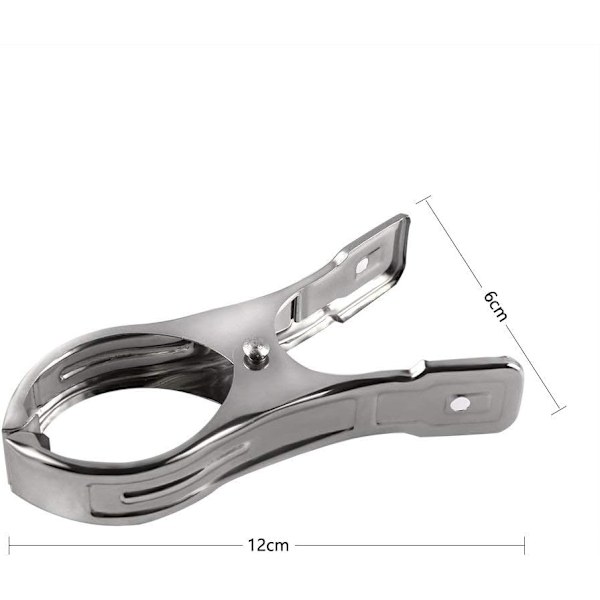 12 kpl ruostumattomasta teräksestä valmistetut rantapyyheklipsit, tuulenkestävät, raskaille vaatteille ja pesulle, hopea 12pc,12cm
