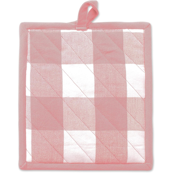 Kökssamling, Klassiskt bondgårdskök set, grytlapp, en storlek, rosa och vit, 2 delar