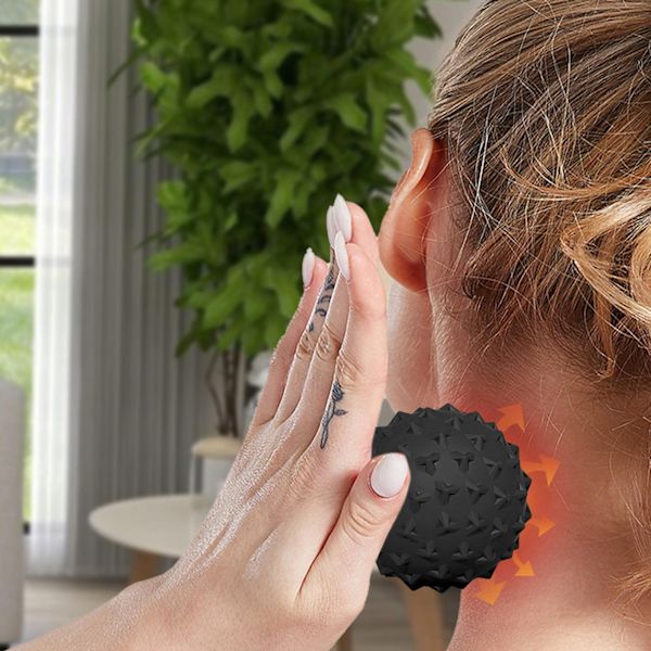 Pigget Massagebold, Blød Pigget Massagebold til Fødder Ryg, Dybdegående Vævsmassage, Muskelrestitution, Triggerpunkt, Myofasciel Løsning Black