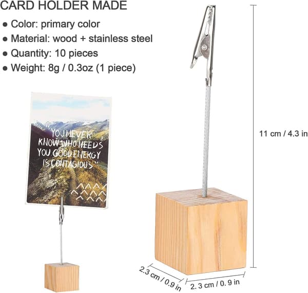 20 stk Memo Clip Holder wood
