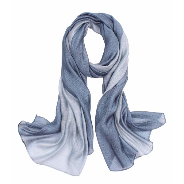 Naisten huivi varastettu kaulaliina kesähuivit värigradientti varastettu iltapukuun juhlalliseen häämorsiamen silkkihuivi/puuvillahuivi ympäri vuoden Denim Blue