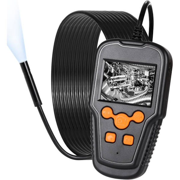8 mm industriellt endoskop, 1080P HD-endoskopkamera, 2,4 tum IP68 rörinspektionskamera, 2600 mAh batteri, halvstyv kabel - 5 m