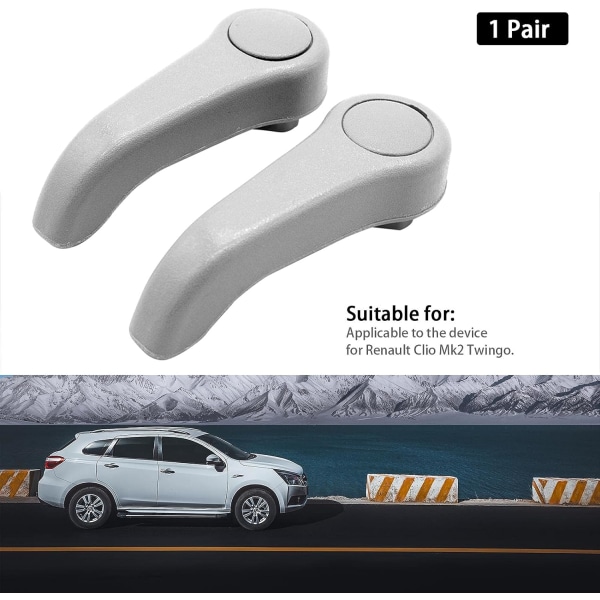 Istuimen säätöavainsarjat Vivun kahva Clio Mk2 Twingo 1998-20008, Istuimen säätövivun vetokahvan vaihto Gray