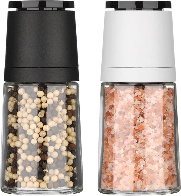 Glas Salt- och Pepparkvarn, Justerbar Keramisk Kvarn, Mångsidig Pepparkvarn Set