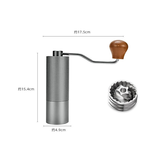Manuell kaffe - Bærbar kaffe - Justerbar grovhetskapasitet - Lett kaffe for kaffe A