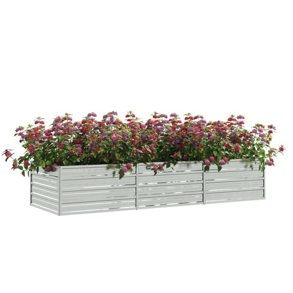 vidaXL Odlinglåda Galvaniserat Stål 240x80x45 cm Silver silver Silver