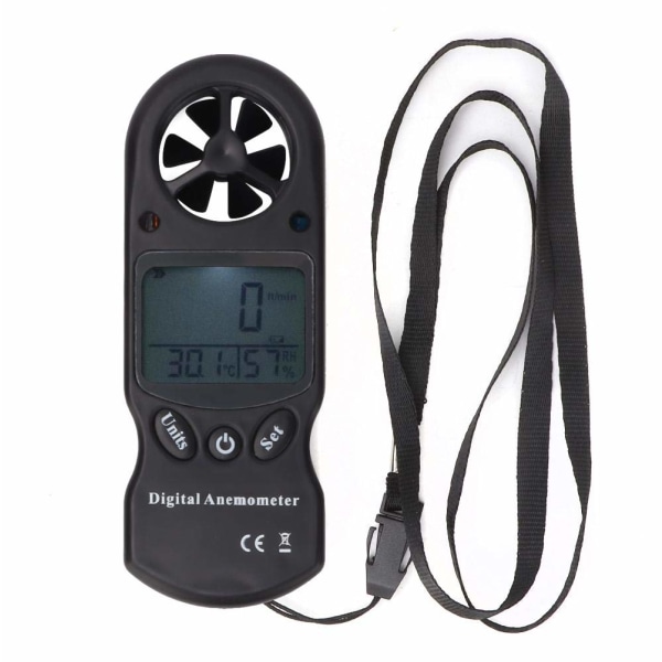 Anemometer, Digital Termometer, Multifunktionell Bärbar Anemometer Ansluten Anemometer Anemometrar för Vindsurfing, Segling