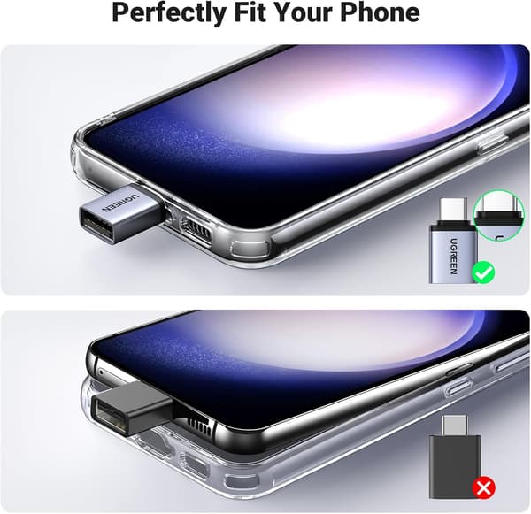 USB C till USB-adapter 2-pack, aluminium USB C-hane till USB 3.2-hona adapterkonverter kompatibel med MacBook Pro 2023, iPad Pro och mer (grå)
