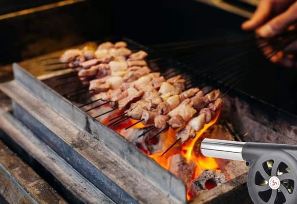 Barbecue manuell blåser, grillblåser, egnet for utendørs matlaging, grill, peis